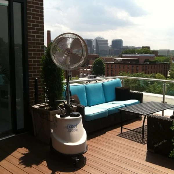 Hotel with a rental misting fan